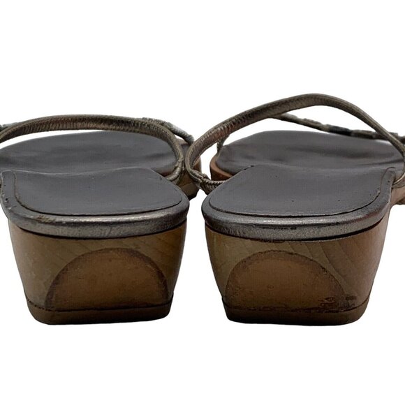 YSL Sandals Slip On Shoes Wedge Heel Yves Saint Laurent Sz EU 37 6.5-7. #35 - Picture 11 of 12